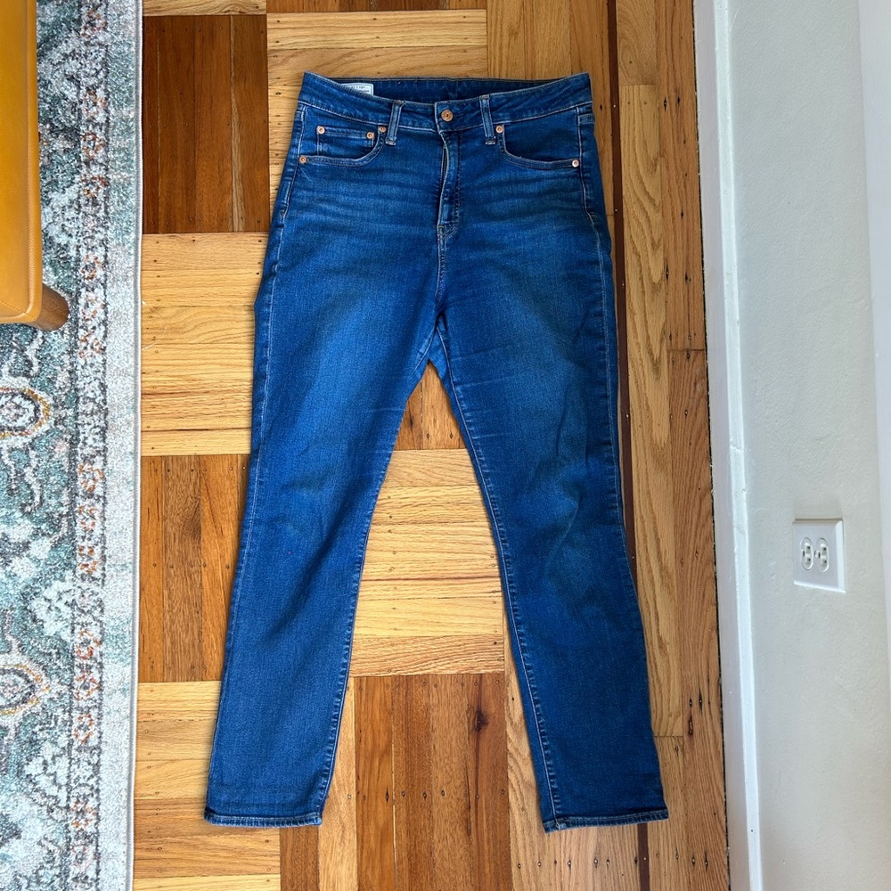 High Rise Classic Straight Jeans with Washwell